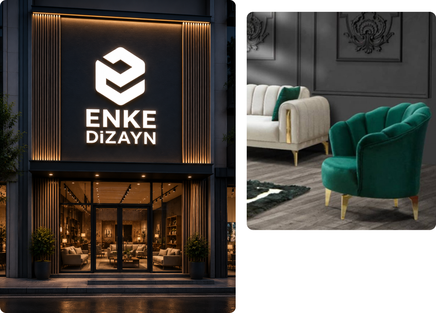 ENKE Dizayn mağazası ve koltuk takımı